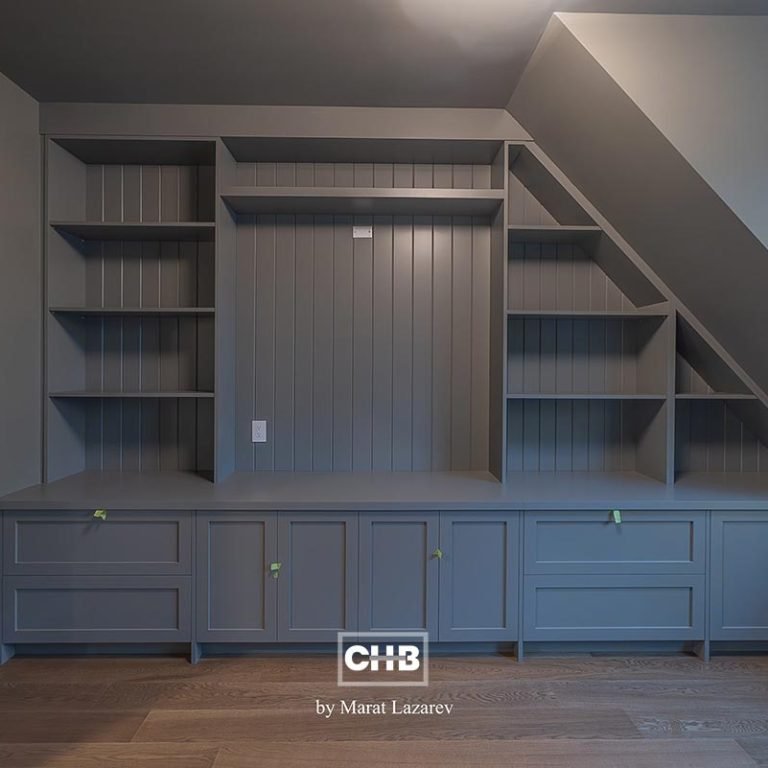 build-in storage shelving